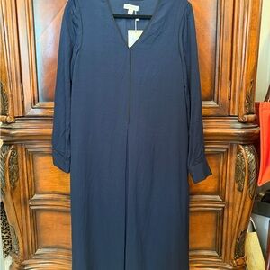 NEW! See U Soon Elegant Navy Blue Women's Midi Dress with pockets size small